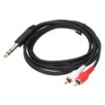 thumbnail image 4 of Cergrey 6.35mm Male To Dual For Male Audio Cable 1.5m Audio Adapter Converter Splitter Cable For Mixer, Power , DVD Player, 4 of 8