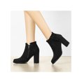 thumbnail image 4 of Unique Bargains Women's Ruffle Chunky Heel Ankle Boots, 4 of 8