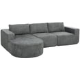 thumbnail image 1 of HOMCOM Modular Sectional Sofa with Chaise L Shaped Cloud Couch Dark Grey, 1 of 10