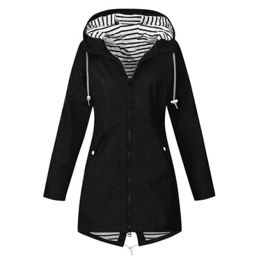 CEHVOM Manteau Décontracté Uni pour Femme, Extérieur, Grande Taille, à Capuche, Coupe-Vent, Ample