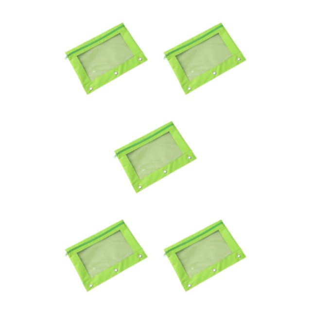 Decodeary Pochette Durable pour Organiser des Documents au Bureau Pochette Portable Zippée Vert Fluorescent 5ensemble