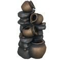 thumbnail image 1 of Outsunny 4-Tier 28.3" Resin Solar Water Fountain with LED Lights and Pump, 1 of 10