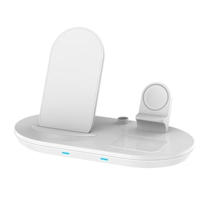 Support de recharge sans fil, chargeur sans fil rapide trois en un avec multifonction 15W Chargement rapide et de multiples interfaces Chargement stockage amovible pour la recharge sans fil