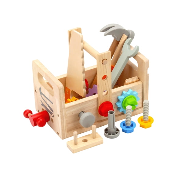 Boîte à Outils de Réparation de Simulation pour Enfants, Ensemble de Jouets de Démontage de Tournevis, Matériau : Bois