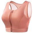 thumbnail image 1 of Xfvqtps Front Zipper Sports Bra for Women Back Mesh Breathable Racerback Yoga Workout High Impact Sports Bra Red, 1 of 3