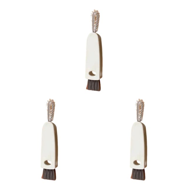 relayinert Milk Bottle Groove Brush Multifunctional Long-handle Foldable Dust Remover Cleaning Tools Household Kitchen Accessories Gray 3Set