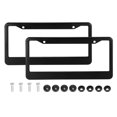 thumbnail image 1 of Unique Bargains 2pcs Aluminum Alloy License Plate Frame Cover 2 Hole for Car Front Rear License Plate Holder with Screws Caps Purple, 1 of 7