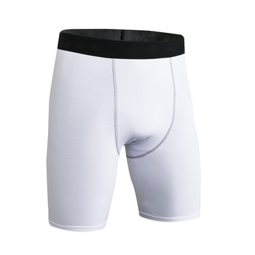 Liquidation-vente Shorts de Golf Homme Shorts Moulants de Sport Entraînement Physique Course Haute Élasticité Séchage Rapide Shorts de Compression Gym Athlétique,Blanc,G