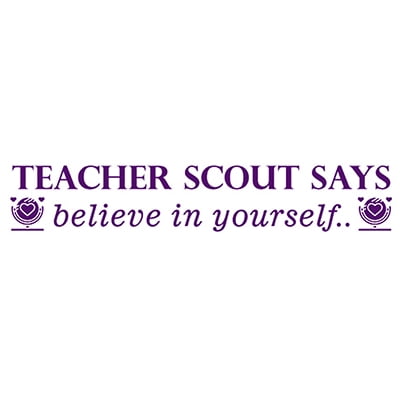 Printtoo Personalized Teachers Stamp Says Believe In Yourself Teachers Name Self-Inking Rubber Stamp Teacher's Advice For Students Classroom & Homework Supplies,Purple-42 x 9 mm