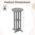 thumbnail image 3 of Gymax 21.5'' Round Bar Table Patio HDPE Bar Height Dining Table w/ Slatted Tabletop Grey, 3 of 8
