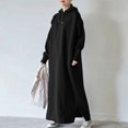 thumbnail image 2 of cfhntfmh Robes Grande Taille pour Femmes à Manches Longues Chandails à Capuchon Doux Robe Chandail Chaude en Molleton Fluide Longue Robe Maxi, 2 of 7