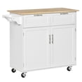 thumbnail image 1 of HOMCOM Rolling Kitchen Island with Storage Cabinet, Drawers, Towel Rack, 1 of 10