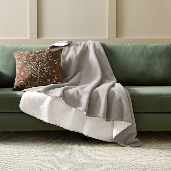 Better Homes & Gardens Cozy Faux Wool Throw, Oversized, Grey Haze, 50" X 72"