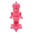 thumbnail image 1 of Holiday Time 7.48" resin Nutcracker stocking holder in bright pink color, 1 of 4