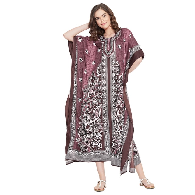 Caftans Longs pour Femmes Grande Taille Robe Caftan Robe de Soirée Fête Été Plage Robe d'Été Manches Kimono Longues Robes Décontractées en Ligne