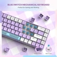 thumbnail image 4 of HAOAN T8 Clavier de Jeu 60 % 68 Touches Compact Mini Clavier Mécanique Filaire avec 18 Commutateurs Bleus Rétroéclairés RVB Chroma Câble de Clavier Bobiné USB-C pour PC Portable Mac XBOX - Bleu Blanc, 4 of 8