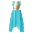 thumbnail image 1 of Ocealan Robe de Danse pour Filles Enfants Métallique Sans Manches Longue Robe Ourlet Irrégulier Danse Bleu Vert 6, 1 of 5