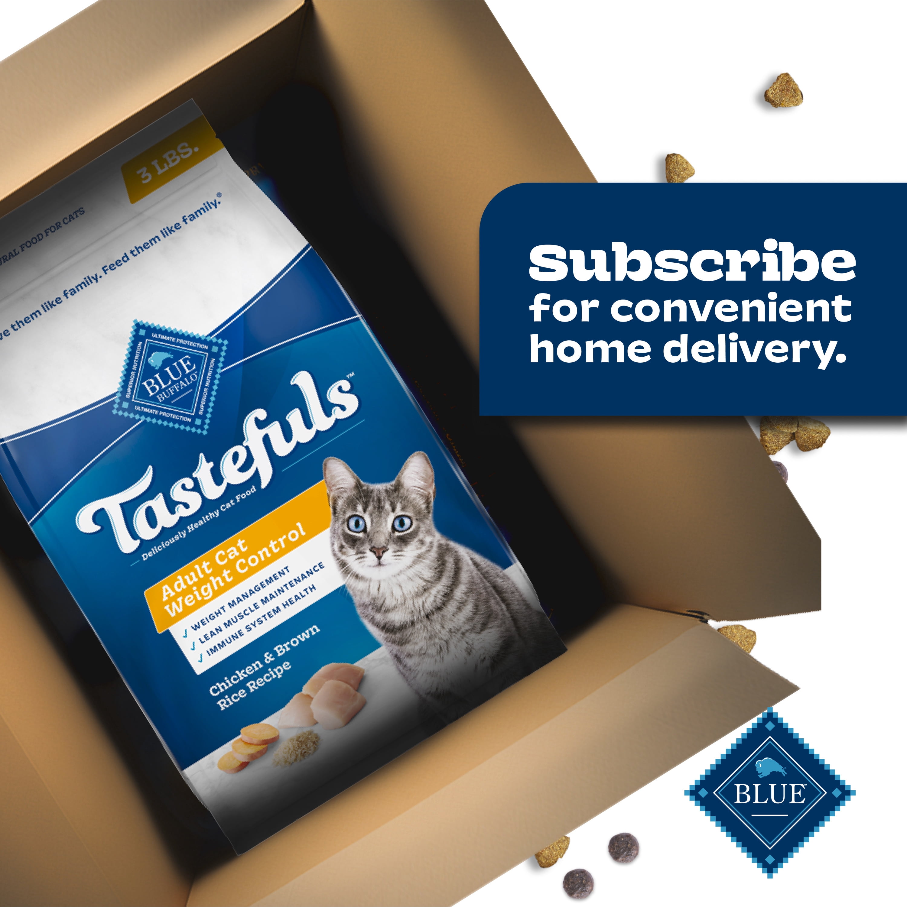 Blue Buffalo Tastefuls Nourriture Naturelle Sèche pour Chats, Contrôle du Poids 2.2kg