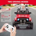 thumbnail image 4 of 12V Kids Ride on Truck, Ride on Jeep Car with Remote Control, Electric Vehicle for Kids,Spring Suspension,Bluetooth Speaker,Multi Music Modes,3 Speeds,LED Lights, 4 of 8
