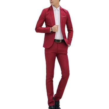 EGNMCR Complet 3 Pcs pour Homme, Veston Ajusté avec Boutons, Veste, Gilet, Pantalon et Cravate pour Fête, Mariage et Affaires
