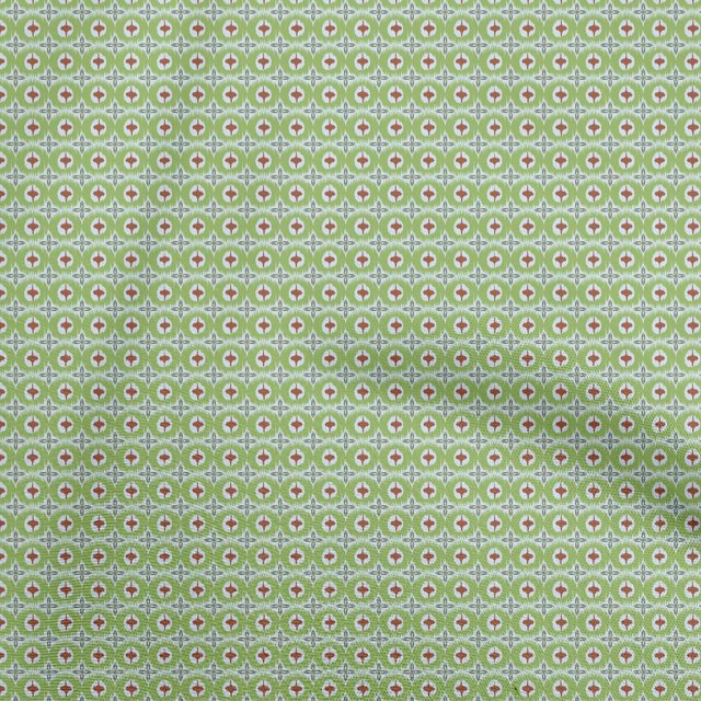 oneOone Rayon Light Green Fabric Asian Ikat Sewing Material Print Fabric By The Yard 56 Inch Wide