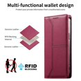 thumbnail image 4 of Étui Portefeuille de Blocage RFID pour iPhone 17, Étui à Rabat Magnétique en Cuir avec Support, Rouge, 4 of 7