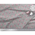 thumbnail image 3 of Soimoi Gray Poly Georgette Fabric Peach Rose Watercolor Decor Fabric Printed BTY 52 Inch Wide, 3 of 3