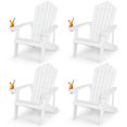 thumbnail image 1 of Patiojoy Chaise Adirondack 4 Pcs Hanches Chaise Adirondack avec Porte-Gobelet Grain de Bois Réaliste Chaise d'Extérieur Résistante aux Intempéries pour Capacité de Poids de 380 Lb Blanc, 1 of 10