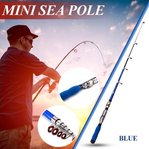 Dvkptbk Mini Barre télescopique Mini Petite Mer Rod-Short Pêche Rod Pêche Gear Pocket Pêche Rod pêche