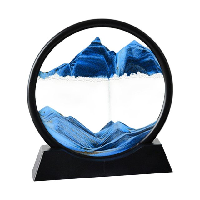 veasfak Art de Sable Fluide Dynamique Image de Bureau en Mouvement Crémaillère Bleu Rond
