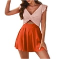 thumbnail image 2 of UPPADA 2 Piece Sets Swimsuit for Women Floral Printed Modest Two Piece Bathing Suits Tankini Cute Ruffle Tops with Skirts Loose Fit Tankini with Shorts Clearance,Orange,S, 2 of 7