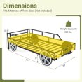 thumbnail image 3 of Costway Twin Car-Shaped Metal Bed Frame with Wheels Decorations Safety Guardrails, 3 of 10