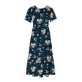 thumbnail image 3 of Amzcrzy Midi Robes pour Femmes Robes pour Femmes Robes pour Femmes Robe à la Mode pour Femmes à Manches Courtes Col Rond Ample à Fleurs Imprimées Couleur Longue Robe Robes Décontractées pour Femmes Robe Florale pour Femmes, 3 of 5
