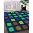thumbnail image 3 of Ahgly Tapis d'Intérieur Lavable en Machine Carré Transitionnel Vert Cyan Foncé, 6 Pieds Carré, 3 of 7