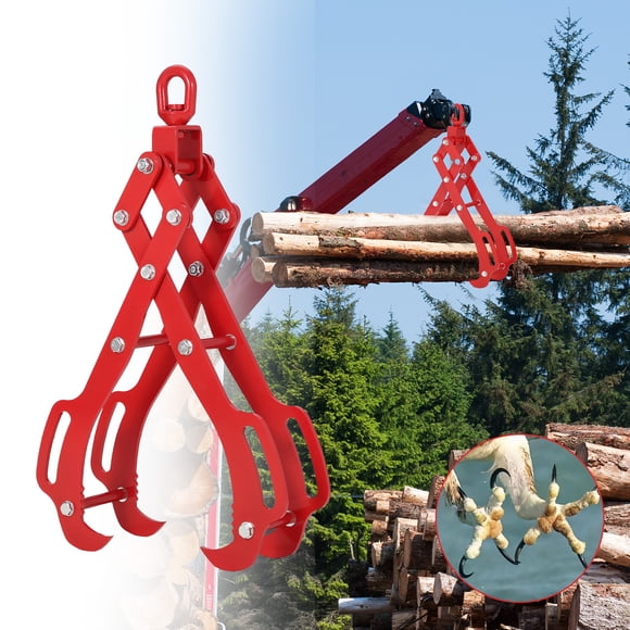 Log Lifting Tongs – Heavy Duty Serrated Steel Claw – 28-36" 360° Swivel – 3000 lb Capacity – Non-Slip Grip – Tractors, ATVs & Skidders – Forestry & Firewood