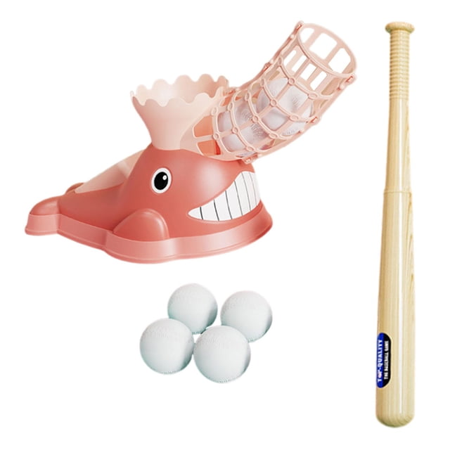 QualitChoice Machine de Lancer de Baseball pour Enfants Lanceur de Baseball Entraîneur Durable de Baseball Rose 51x28x23,3 cm