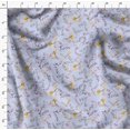 thumbnail image 4 of Soimoi Blue Modal Satin Fabric Leaf Floral Decor Fabric Printed Yard 42 Inch Wide, 4 of 6