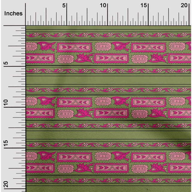 oneOone Viscose Chiffon Fabric Ethnic Block Decor Fabric Printed BTY 42 Inch Wide