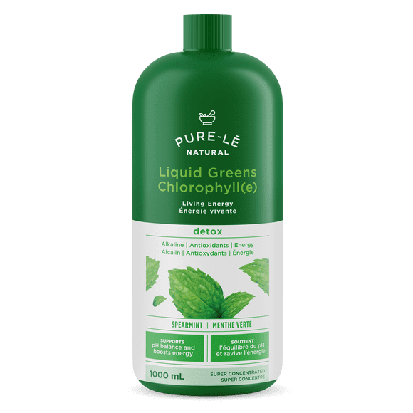 Liquid Greens Chlorophyll Mint 1000ml - Balance pH, Energize, Detox and Cleanse without calories! Ultra Premium Dietary Supplement - No Fillers or Binders, No Artificial Ingredients