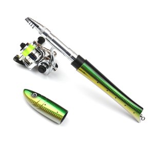Portable Pen Fishing Rod Mini Pocket Fishing Rod with Spinning Kit for Travel Saltwater Freshwater Fishing