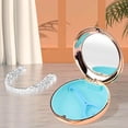 thumbnail image 2 of Travel Retainer Case with Mirror cover retainer storage Mouth Guard Case Protection with Vent Holes Champagne Gold, 2 of 8