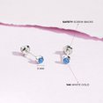 thumbnail image 4 of Bezel Set Simulated Blue Topaz Toddler Screw Back Earrings 14k White Gold, 4 of 6