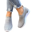 thumbnail image 4 of XIAQUJ Chaussures d'Entraînement Compensées pour Femmes Loisirs en Maille Respirante Extérieur Entraînement Physique Course Sport Espadrilles Décontractées Chaussures de Mode pour Femmes Gris 7.5(39), 4 of 9