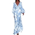 thumbnail image 1 of JIRNDf Robes de Printemps pour Femmes 2025 Mode Tendance Confortables Taille Haute Tempérament Imprimées Col en V Robes D'Été pour Femmes Robe Bohème D m, 1 of 4