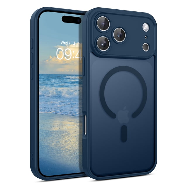VENINGO Magnetic for iPhone 17 Pro Max Case, Compatible with Mag-safe, Shockproof Protection Slim Non-Slip Translucent Matte Protective Phone Cover, Royal Blue