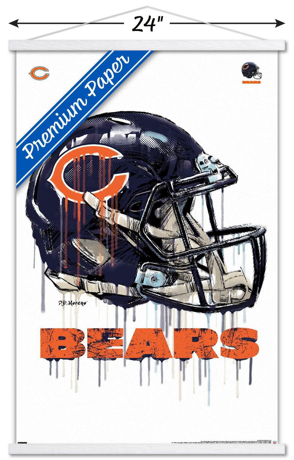 NFL Chicago Bears - Drip Helmet 20 Wall Poster, 22.375" x 34"
