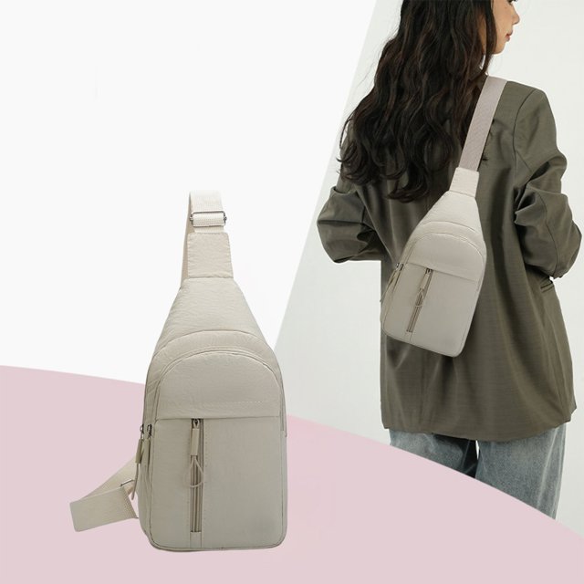 Sac de Poitrine en Tissu Sac Bandoulière Sac de Sport Sac de Poitrine Portable Rangement à Multiples Poches