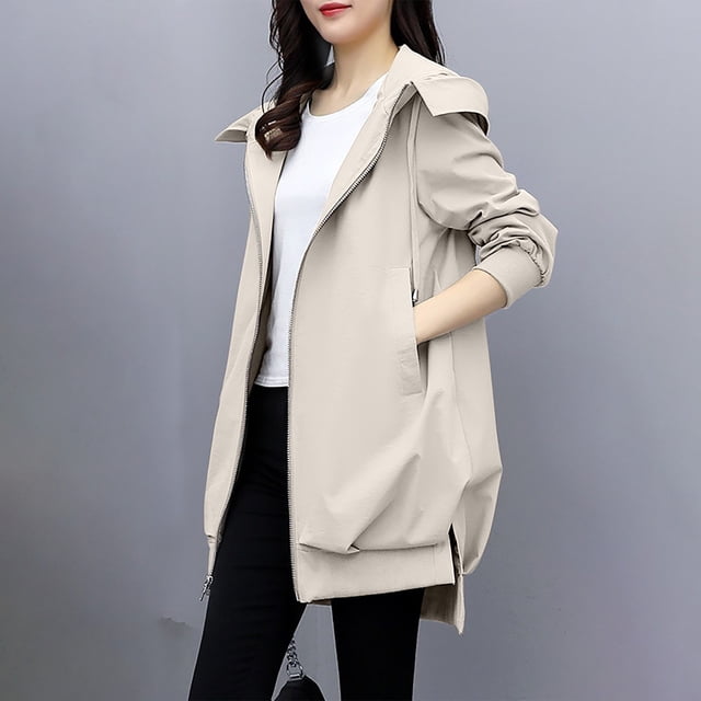 RXIRUCGD Manteau Long Décontracté Mode pour Femmes, Blanc, Taille : 2TG