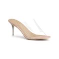 thumbnail image 1 of BLISSFUL STEP Sandales à Talons Aiguilles à Bride Transparente pour Femmes Rose 6, 1 of 7
