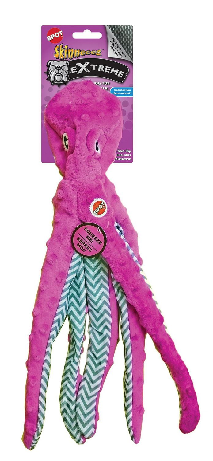 Jouet pour chien SPOT Skinneeez Extreme Purple Octopus Stuffing Free en peluche